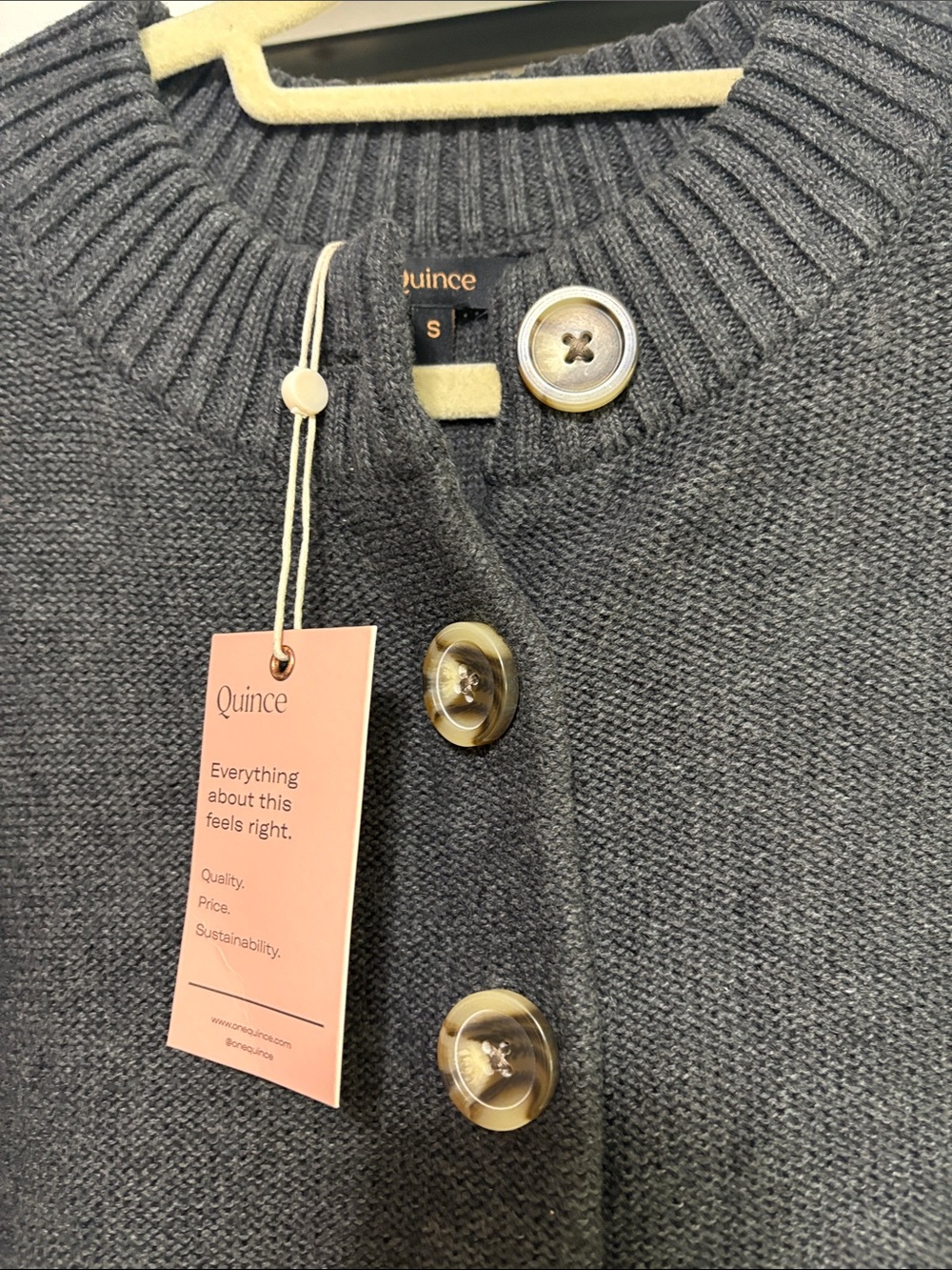 Quince Cropped Cardigan NWT size S - Picture 2 of 7